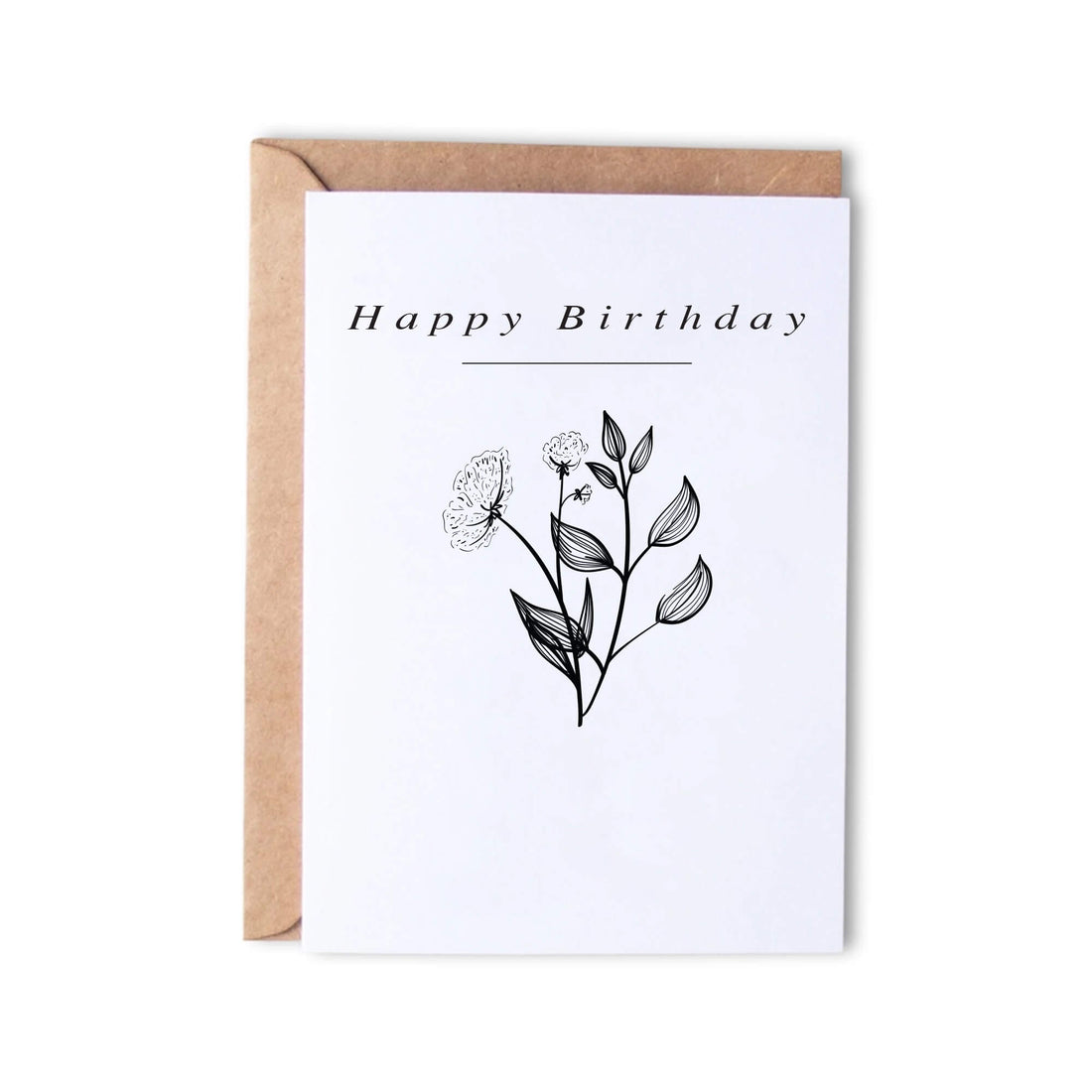 Happy Birthday - Flower & Leaf - Monk Designs