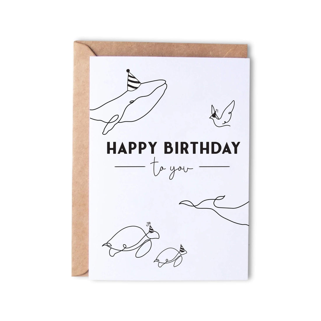 Happy birthday line animals - Monk Designs