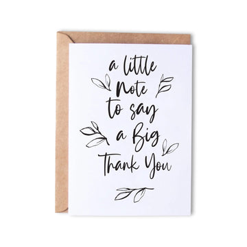 A Little Note To Say A Big Thank You - Monk Designs