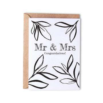 Congratulations Mr & Mrs Leaves - Monk Designs